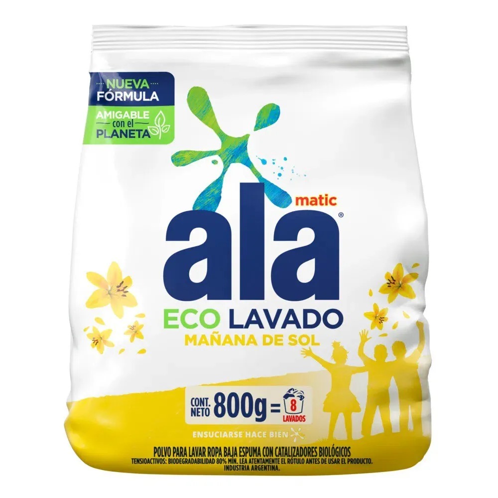 JABÓN EN POLVO ALA MATIC ECO MAÑANA DE SOL x 800g