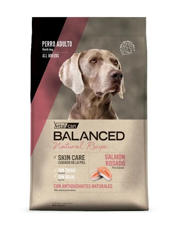 Balanced Natural Recipe Perro Adulto Salmon Rosado x 3 Kg.