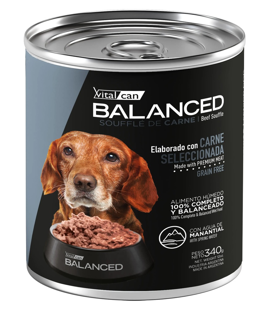 Balanced Souffle de Carne Perro Senior 340g x 12u  