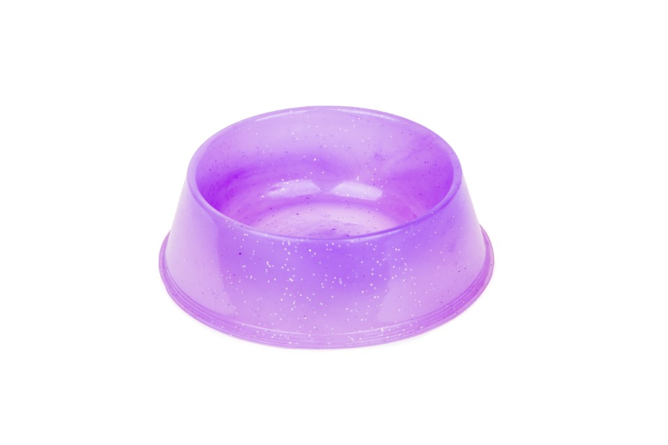 COMEDERO CHICO CON BRILLANTINA- PETS PLAST