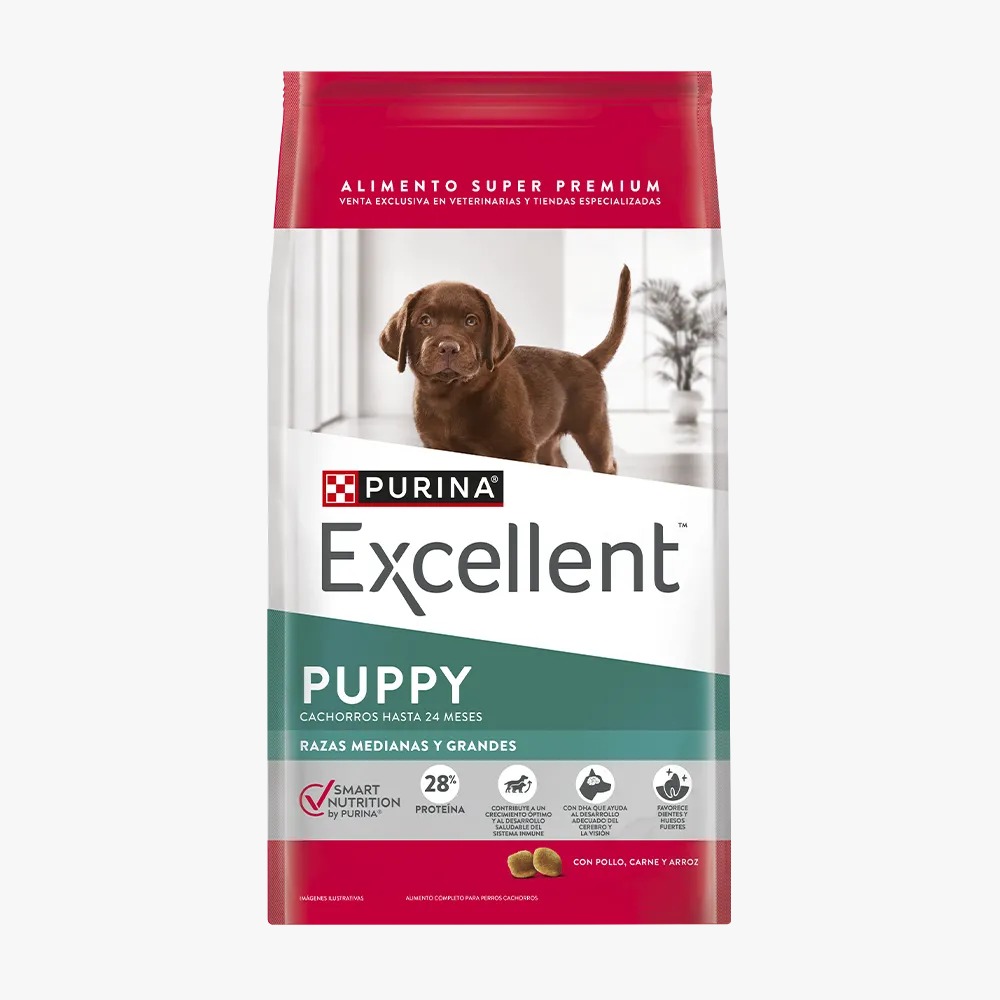 Purina Excellent Cachorro Medianos y Grandes Pollo y Arroz 15kg