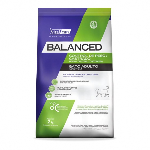 Vital Can Balanced Gato Ctrl. Peso/Cstrdo. X 7,5 Kg.