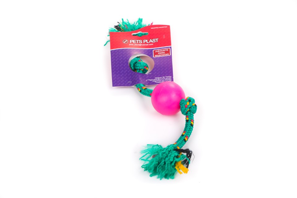 PELOTA DE GOMA MEDIANA CON SOGA ALPINA S902 12MMX70CM