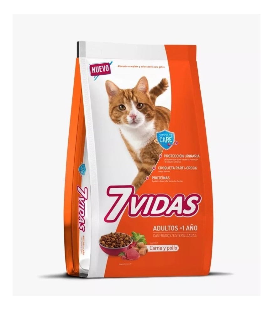 7 Vidas Gatos Adultos Sabor Carne Pollo X 10KG