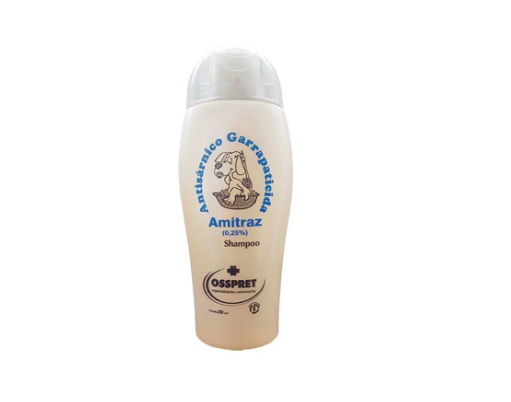 SHAMPOO CON AMITRAZ AL 0,25% 250 CM3. OSSPRET