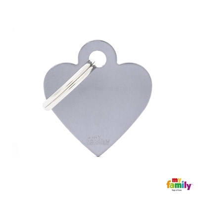MEDALLA BASIC SMALL HEART ALUMINUM GREY MFB72 - MY FAMILY