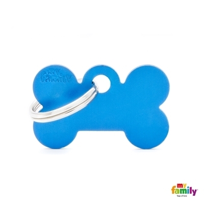 MEDALLA BASIC SMALL BONE ALUMINUM BLUE MFB03 - MY FAMILY