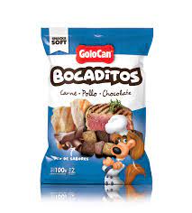 [120919] BOCADITOS CARNE POLLO Y CHOCOLATE X 100 GRS  GOLOCAN
