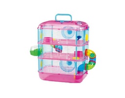 [339136] HAMSTERA ACRILICA C/TUBOS 2 PISOS 41X28X38 CM- IMPORTADO